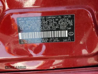 2006 Lexus IS 250 Manual with VIN JTHBK262665001042, listed as a Copart auction lot 49004915 with 162,157 mi miles and Salvage Title. Bid and sale history available at carsss.com. Image 12.