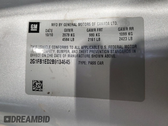 2011 Chevrolet Camaro 1LT z VIN 2G1FB1ED2B9134645, wystawiony jako Copart lot #87642705 z przebiegiem 174 958 mil mil oraz Szkoda całkowita • Salvage title. Historia ofert i sprzedaży dostępna na DreamBid. Obrazek 12.