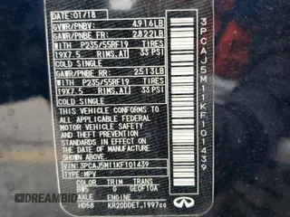 2019 Infiniti QX50 Essential z VIN 3PCAJ5M11KF101439, wystawiony jako Copart lot #55572915 z przebiegiem 66 290 mil mil oraz Szkoda całkowita • Salvage title. Historia ofert i sprzedaży dostępna na DreamBid. Obrazek 12.