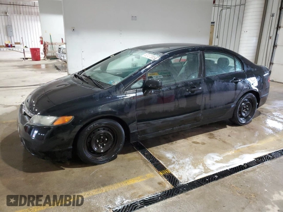 2008 Honda Civic LX with VIN 1HGFA16548L025026, listed as a Copart auction lot 53127385 with 178,182 mi miles and Salvage Title. Bid and sale history available at DreamBid. Image 1.