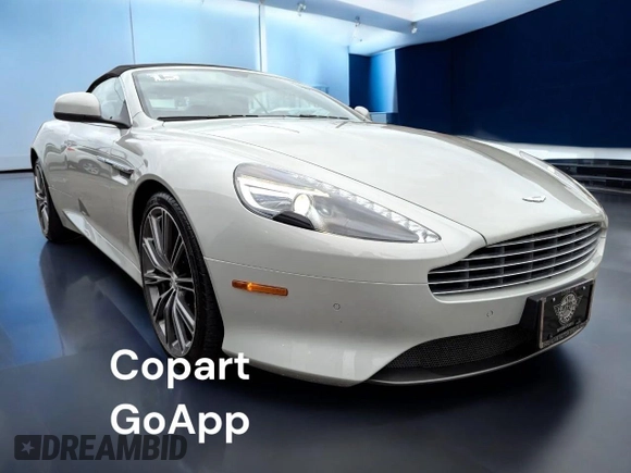 2015 Aston Martin DB9 with VIN SCFFDAFM0FGB16XXX, listed as a Copart auction lot 48625335 with 20,100 mi miles and Clean Title. Bid and sale history available at carsss.com. Image 1.