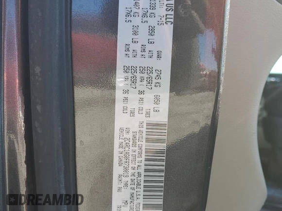2015 Chrysler Town & Country LX with VIN 2C4RC1AG0FR730019, listed as a Copart auction lot 87692275 with 101,892 mi miles and Salvage Title. Bid and sale history available at carsss.com. Image 15.
