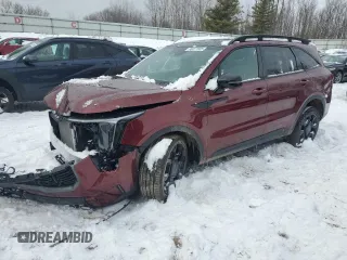 2025 Kia Sorento X-Line SX Prestige z VIN 5XYRKDJF4SG317711, wystawiony jako Copart lot #88077605 z przebiegiem 2 268 mil mil oraz Szkoda całkowita • Salvage title. Historia ofert i sprzedaży dostępna na DreamBid. Obrazek 1.