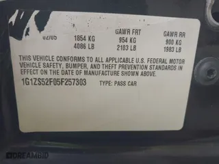 2005 Chevrolet Malibu with VIN 1G1ZS52F05F257303, listed as a IAAI auction lot 42047506 with 204,542 mi miles. Bid and sale history available at carsss.com. Image 9.
