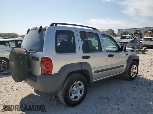 2003 Jeep Liberty Sport with VIN 1J4GK48K73W725175, listed as a Copart auction lot 53801155 with 104,727 mi miles and Salvage Title. Bid and sale history available at DreamBid. Image 3.