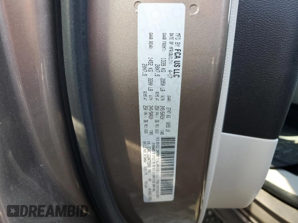 2017 Chrysler Pacifica Limited with VIN 2C4RC1GG3HR752008, listed as a Copart auction lot 50232125 with 125,994 mi miles and Salvage Title. Bid and sale history available at DreamBid. Image 13.