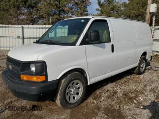 2009 Chevrolet Express Cargo Van with VIN 1GCFG15XX91104178, listed as a Copart auction lot 46849435 with 158,759 mi miles and Clean Title. Bid and sale history available at carsss.com. Image 1.