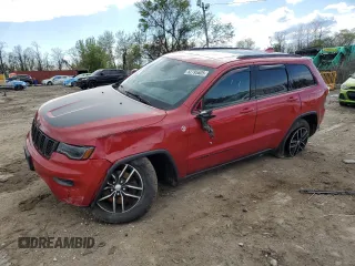 2017 Jeep Grand Cherokee Trailhawk with VIN 1C4RJFLG9HC633493, listed as a Copart auction lot 52795605 with 92,903 mi miles and Salvage title. Bid and sale history available at DreamBid. Image 1.