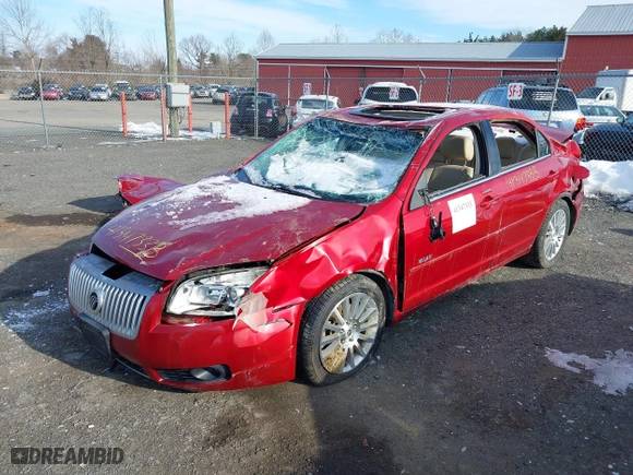 2008 Mercury Milan Premier with VIN 3MEHM081X8R666183, listed as a IAAI auction lot 41347333 with 1 mi miles. Bid and sale history available at carsss.com. Image 2.