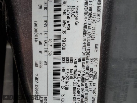 2014 Ford Focus SE with VIN 1FADP3K24EL131957, listed as a Copart auction lot 50464655 with 117,800 mi miles and Salvage Title. Bid and sale history available at carsss.com. Image 15.