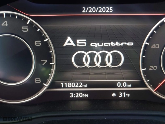 2018 Audi A5 Coupe Premium Plus with VIN WAUTNAF57JA026143, listed as a IAAI auction lot 41639054 with 118,022 mi miles. Bid and sale history available at carsss.com. Image 15.