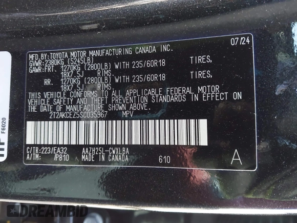 2025 Lexus NX 350h z VIN 2T2AKCEZ5SC035967, wystawiony jako IAAI lot #42301335 z przebiegiem 29 027 mil mil oraz . Historia ofert i sprzedaży dostępna na DreamBid. Obrazek 9.