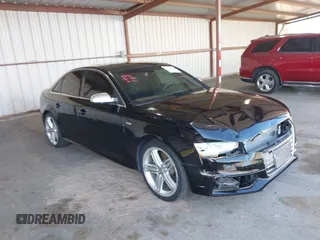 2014 Audi S4 Premium Plus z VIN WAUBGAFLXEA032061, wystawiony jako IAAI lot #42338715 z przebiegiem 87 556 mil mil oraz . Historia ofert i sprzedaży dostępna na DreamBid. Obrazek 1.