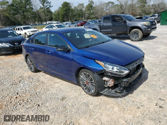 2021 Kia Forte GT with VIN 3KPF44AC3ME318013, listed as a Copart auction lot 45650785 with 24,201 mi miles and Salvage Title. Bid and sale history available at carsss.com. Image 4.