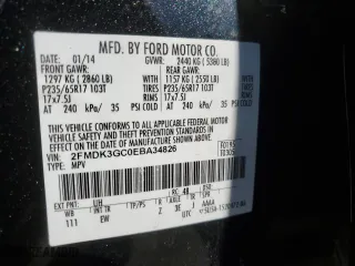 2014 Ford Edge SE with VIN 2FMDK3GC0EBA34826, listed as a Copart auction lot 48632705 with 217,595 mi miles and Clean Title. Bid and sale history available at carsss.com. Image 13.