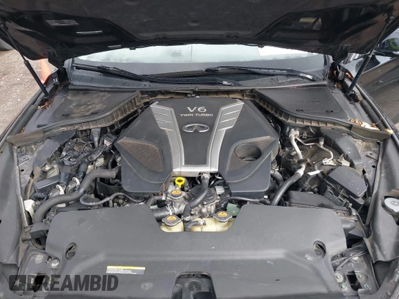 2018 Infiniti Q50 RED SPORT 400 with VIN JN1FV7ARXJM481650, listed as a IAAI auction lot 41572515 with 75,957 mi miles. Bid and sale history available at carsss.com. Image 10.