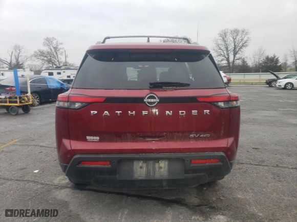 2022 Nissan Pathfinder SV with VIN 5N1DR3BC9NC215832, listed as a Copart auction lot 83612724 with 56,292 mi miles and Salvage Title. Bid and sale history available at carsss.com. Image 6.