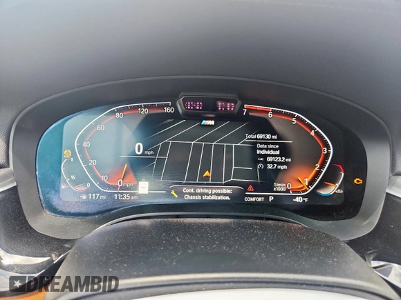 2022 BMW 5 Series 530i with VIN WBA53BH00NWX59634, listed as a Copart auction lot 61598505 with 69,130 mi miles and Salvage title. Bid and sale history available at DreamBid. Image 9.