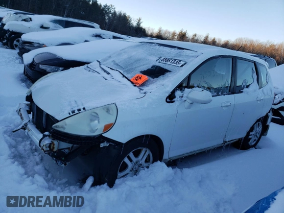 2007 Honda Fit Sport with VIN JHMGD376X7S066129, listed as a Copart auction lot 88861335 with 0 mi miles and Non Repairable. Bid and sale history available at carsss.com. Image 1.