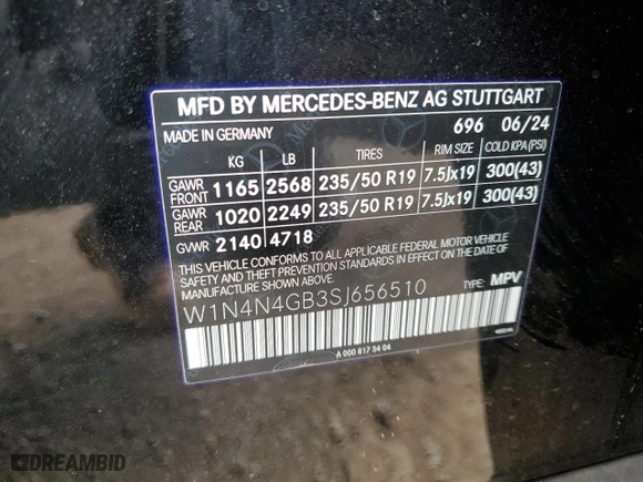 2025 Mercedes-Benz GLA with VIN W1N4N4GB3SJ656510, listed as a Copart auction lot 53583275 with 7,405 mi miles and Clean Title. Bid and sale history available at carsss.com. Image 12.
