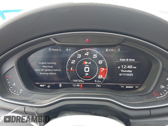 2017 Audi A4 Premium Plus z VIN WAUENAF45HN024586, wystawiony jako IAAI lot #42065676 z przebiegiem 106 709 mil mil oraz . Historia ofert i sprzedaży dostępna na DreamBid. Obrazek 7.