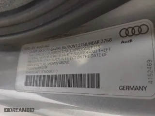 2013 Audi A6 3.0T Premium Plus with VIN WAUGGAFC3DN066310, listed as a IAAI auction lot 42020702 with 195,939 mi miles. Bid and sale history available at carsss.com. Image 9.
