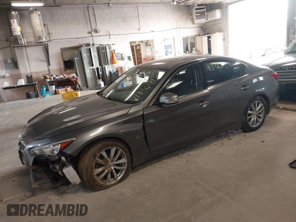 2015 Infiniti Q50 Premium with VIN JN1BV7AR6FM398836, listed as a IAAI auction lot 41836719 with 57,804 mi miles. Bid and sale history available at carsss.com. Image 16.