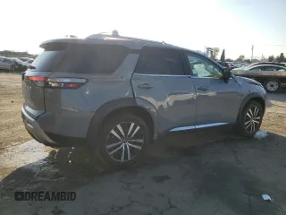 2023 Nissan Pathfinder Platinum with VIN 5N1DR3DG7PC200653, listed as a Copart auction lot 43285105 with 17,007 mi miles and Salvage title. Bid and sale history available at DreamBid. Image 3.