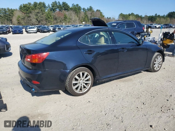 2006 Lexus IS 250 with VIN JTHCK262862003185, listed as a Copart auction lot 54335835 with 98,443 mi miles and Clean Title. Bid and sale history available at DreamBid. Image 3.