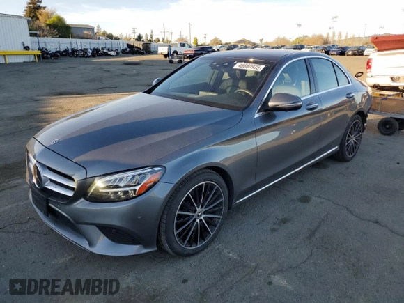 2020 Mercedes-Benz C with VIN WDDWF8DBXLR527729, listed as a Copart auction lot 46880925 with 35,825 mi miles and Salvage Title. Bid and sale history available at carsss.com. Image 1.