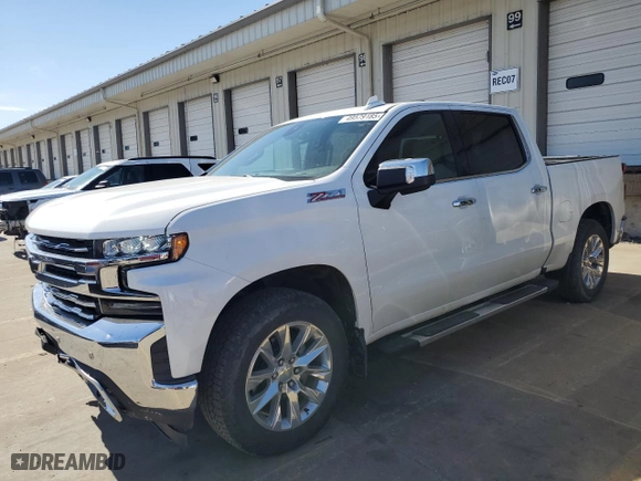2019 Chevrolet Silverado 1500 LTZ with VIN 3GCUYGED9KG118190, listed as a Copart auction lot 49579185 with 145,981 mi miles and Salvage Title. Bid and sale history available at carsss.com. Image 1.