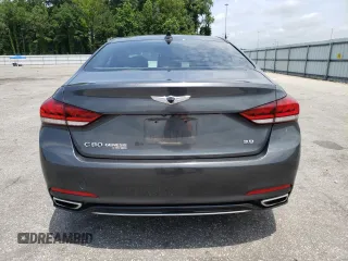 2018 Genesis G80 3.8L with VIN KMHGN4JE0JU238650, listed as a Copart auction lot 63099184 with 83,392 mi miles and Salvage Title. Bid and sale history available at carsss.com. Image 6.
