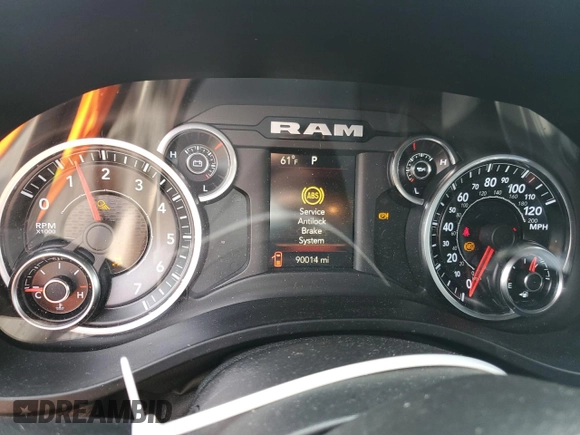 2020 Ram 1500 Big Horn with VIN 1C6SRFFT4LN384060, listed as a Copart auction lot 43800115 with 90,014 mi miles and Salvage title. Bid and sale history available at DreamBid. Image 9.