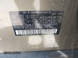 2020 Subaru Outback Touring z VIN 4S4BTAPC7L3241817, wystawiony jako IAAI lot #42336018 z przebiegiem 40 058 mil mil oraz . Historia ofert i sprzedaży dostępna na DreamBid. Obrazek 9.