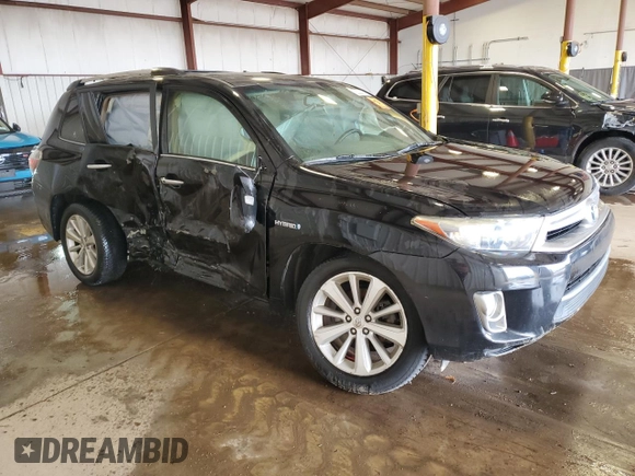 2012 Toyota Highlander Hybrid Limited with VIN JTEDC3EH3C2008879, listed as a Copart auction lot 52225555 with 0 mi miles and Salvage Title. Bid and sale history available at carsss.com. Image 4.