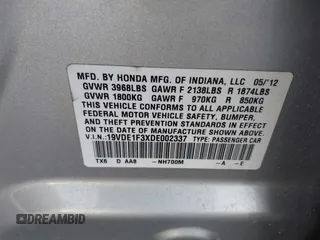 2013 Acura ILX with VIN 19VDE1F3XDE002337, listed as a IAAI auction lot 41417917 with 170,373 mi miles. Bid and sale history available at carsss.com. Image 9.