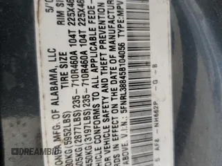 2005 Honda Odyssey TOURING with VIN 5FNRL38845B104056, listed as a Copart auction lot 47698175 with 203,076 mi miles and Salvage Title. Bid and sale history available at carsss.com. Image 14.