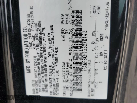 2016 Ford Mustang GT with VIN 1FA6P8CF1G5278140, listed as a Copart auction lot 54837785 with 72,891 mi miles and Salvage title. Bid and sale history available at DreamBid. Image 13.