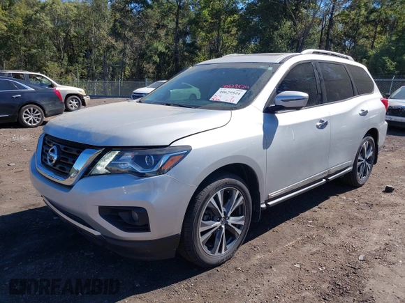 2020 Nissan Pathfinder Platinum with VIN 5N1DR2DM4LC600079, listed as a IAAI auction lot 40629524 with 89,706 mi miles. Bid and sale history available at carsss.com. Image 2.