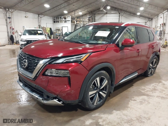 2021 Nissan Rogue Platinum with VIN JN8AT3DD4MW319418, listed as a IAAI auction lot 41735261 with 40,295 mi miles. Bid and sale history available at carsss.com. Image 17.