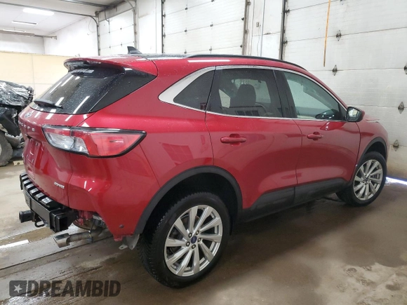 2022 Ford Escape Titanium with VIN 1FMCU9J92NUB45698, listed as a Copart auction lot 54435835 with 11,417 mi miles and Salvage title. Bid and sale history available at DreamBid. Image 3.