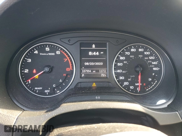2016 Audi A3 2.0T Premium with VIN WAUB8GFF7G1098967, listed as a Copart auction lot 65345253 with 107,994 mi miles. Bid and sale history available at carsss.com. Image 9.