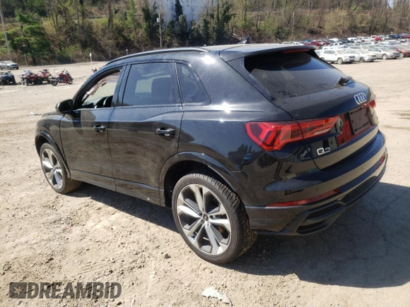 2021 Audi Q3 S line Premium Plus with VIN WA1EECF38M1045420, listed as a Copart auction lot 48039973 with 19,906 mi miles. Bid and sale history available at carsss.com. Image 2.