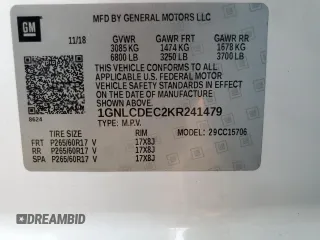 2019 Chevrolet Tahoe Commercial with VIN 1GNLCDEC2KR241479, listed as a Copart auction lot 83676744 with 104,092 mi miles and Salvage title. Bid and sale history available at DreamBid. Image 13.