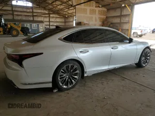 2021 Lexus LS with VIN JTHD51FF7M5013985, listed as a Copart auction lot 65029914 with 17,464 mi miles and Salvage Title. Bid and sale history available at carsss.com. Image 3.