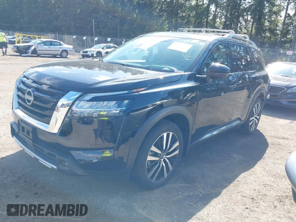 2023 Nissan Pathfinder Platinum with VIN 5N1DR3DK8PC227655, listed as a IAAI auction lot 42157443 with 37,784 mi miles and . Bid and sale history available at DreamBid. Image 23.
