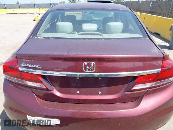 2014 Honda Civic LX with VIN 19XFB2F58EE261765, listed as a IAAI auction lot 42151335 with 55,881 mi miles. Bid and sale history available at carsss.com. Image 16.