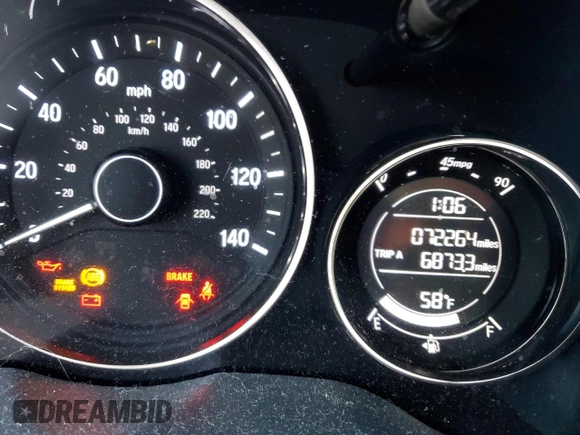 2021 Honda HR-V LX with VIN 3CZRU5H36MM734839, listed as a Copart auction lot 49381435 with 72,264 mi miles and Salvage Title. Bid and sale history available at carsss.com. Image 9.