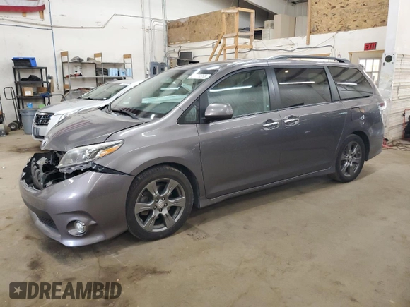 2017 Toyota Sienna SE with VIN 5TDXZ3DC2HS816940, listed as a Copart auction lot 52924865 with 205,900 mi miles and Salvage Title. Bid and sale history available at carsss.com. Image 1.