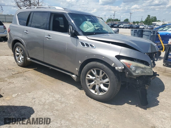2011 Infiniti QX56 7-passenger with VIN JN8AZ2NEXB9006594, listed as a Copart auction lot 55896974 with Not Provided miles and Clean Title. Bid and sale history available at carsss.com. Image 4.